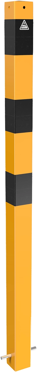 Beschermpalen geel-zwart - Beschermpaal 70x70 mm geelzwart 90 cm met grondanker