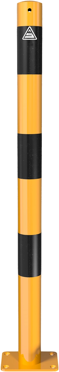 Beschermpalen geel-zwart - Beschermpaal-60x900mm-met-voetplaat