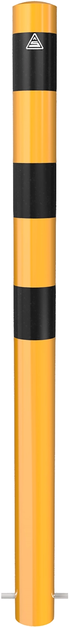 Beschermpalen geel-zwart - Beschermpaal-89mm-geel-zwart-90cm-met-grondanker