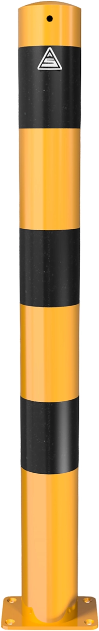 Beschermpalen geel-zwart - Beschermpaal-89mm-geel-zwart-90cm-met-grondplaat