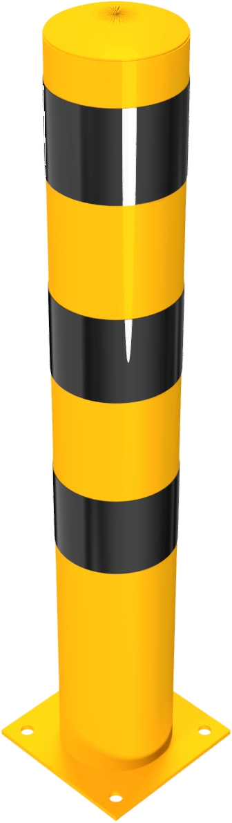 Beschermpalen geel-zwart - Rampaal-geel-zwart-152mm-beschermpaal