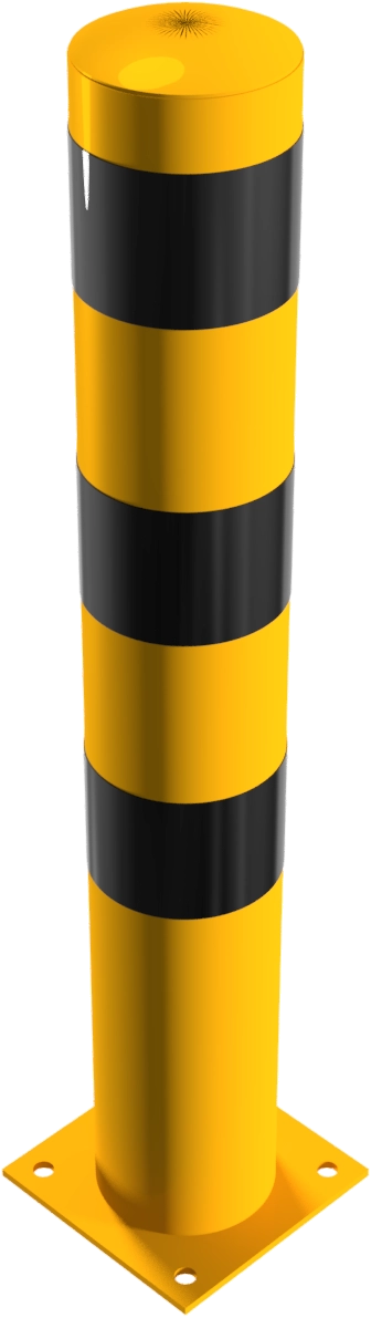 Beschermpalen geel-zwart - Rampaal-geel-zwart-152mm-rampalen