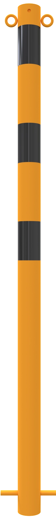 Beschermpalen geel-zwart - afzetpaal-60x900mm-bovengronds-geel-zwart-met-2ogen-grondankers