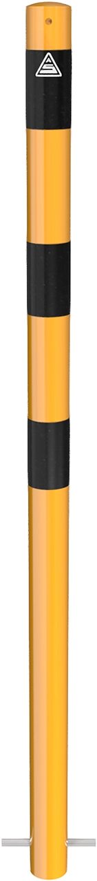 Beschermpalen geel-zwart - afzetpaal-60x900mm-bovengronds-geel-zwart-met-grondankers