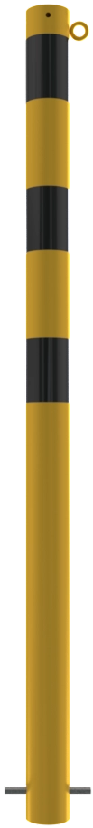 Beschermpalen geel-zwart - afzetpaal-76x900mm-bovengronds-geel-zwart-met-1oog-grondankers