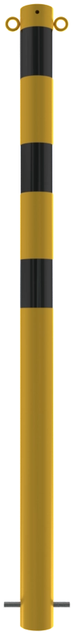 Beschermpalen geel-zwart - afzetpaal-76x900mm-bovengronds-geel-zwart-met-2ogen-grondankers