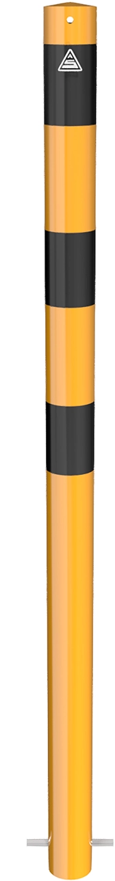 Beschermpalen geel-zwart - afzetpaal-76x900mm-bovengronds-geel-zwart-met-grondankers