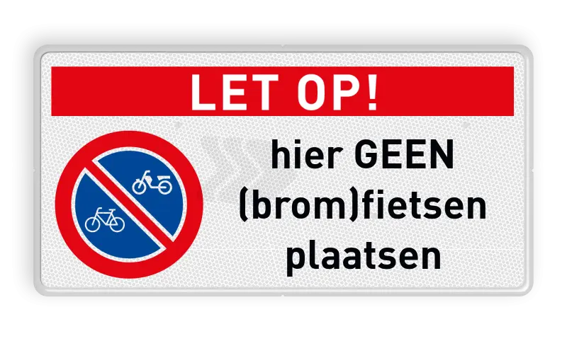 Parkeerborden (verboden) - geen-bromfietsen-plaatsen-rvv-e03-banner
