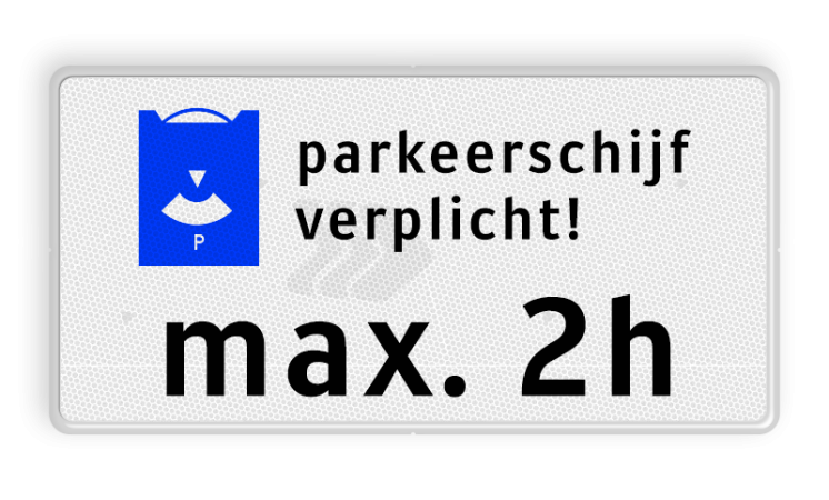 Parkeerborden (toegestaan) - parkeerbord-parkeerschijf-verplicht-tijd-traffictotaal.nl