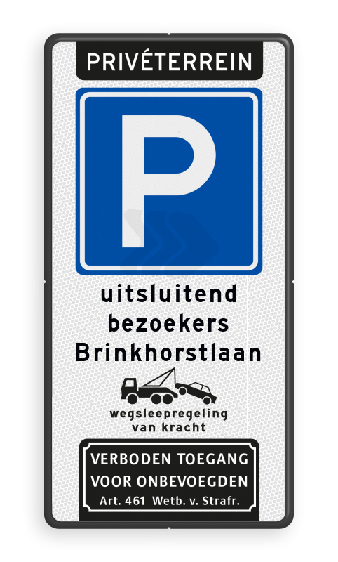 Parkeerborden (toegestaan) - parkeerbord-priveterrein-e04-met-tekst-en-wegsleepregeling-traffictotaal.nl