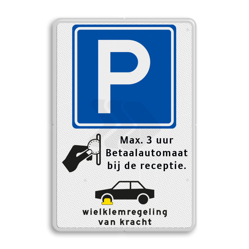 Parkeerborden (toegestaan) - parkeerbord-rvv-e04-pictogram-en-eigen-tekst-traffictotaal.nl