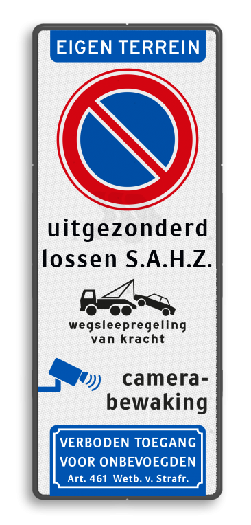 Parkeerborden (verboden) - parkeerverbod-rvv-e01-eigen-tekst-wegsleepregeling-2-pictogrammen