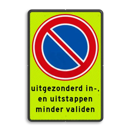 Parkeerborden (verboden) - parkeerverbod-rvv-e01-fluor-eigen-tekst