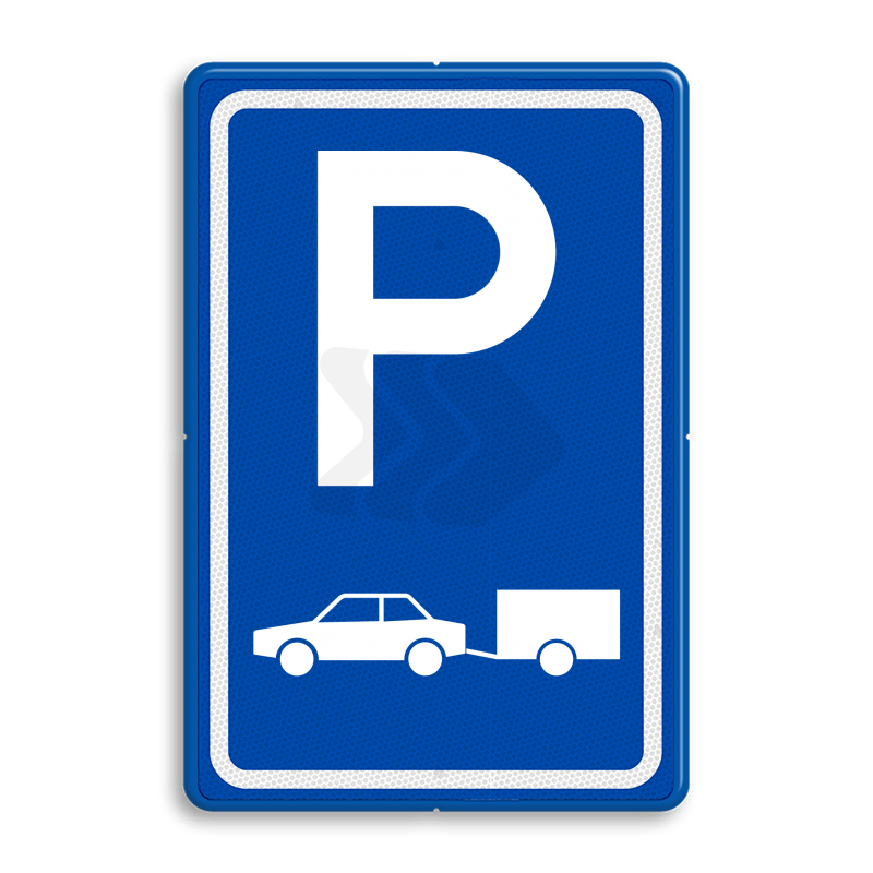 PARKEERGELEGENHEID - verkeersbord-e08-parkeerplaats-autos-met-aanhanger