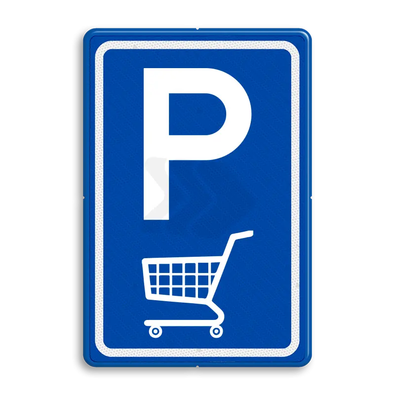 PARKEERBORDEN - verkeersbord-e08-parkeerplaats-winkelwagen