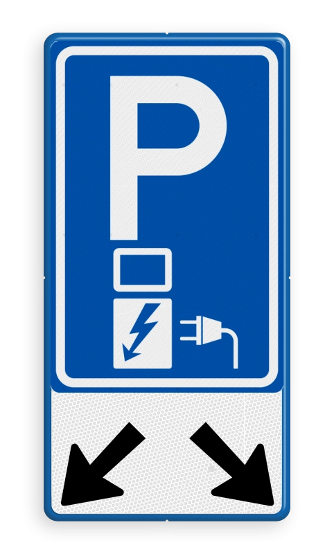 Elektrische voertuigen - verkeersbord-elektrisch-laden-met-twee-schuine-pijlen-Traffictotaal.nl