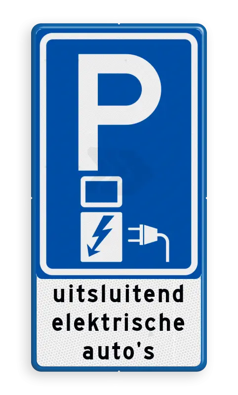 Elektrische voertuigen - verkeersbord-laadpaal-tekst-uitsluitend-elektrische-autos
