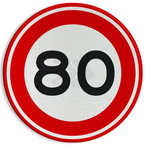SNELHEIDSBORDEN - verkeersbord-rvv-a01-080-maximum-snelheid-80-kmh-traffictotaal