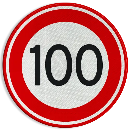 SNELHEIDSBORDEN - verkeersbord-rvv-a01-100-maximum-snelheid-100-kmh-traffictotaal