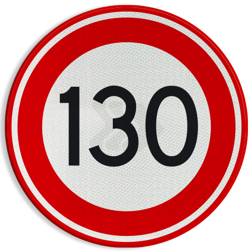 SNELHEIDSBORDEN - verkeersbord-rvv-a01-130-maximum-snelheid-130-kmh-traffictotaal