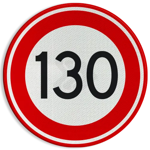 SNELHEIDSBORDEN - verkeersbord-rvv-a01-130-maximum-snelheid-130-kmh-traffictotaal
