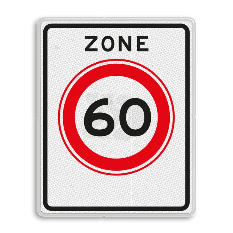 ZONEBORDEN - verkeersbord-rvv-a01-60zb-begin-zone-maximum-snelheid