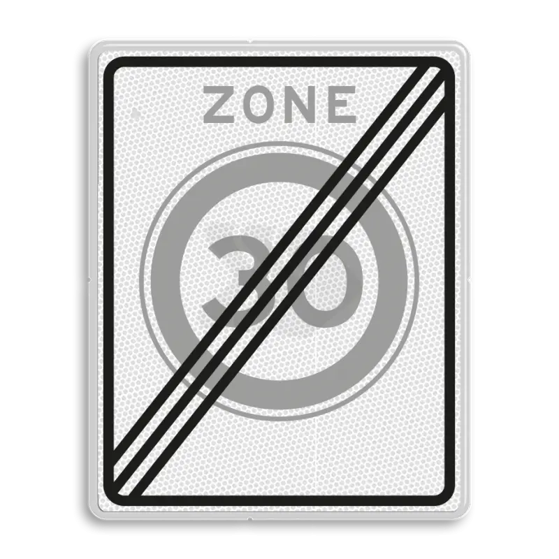 ZONEBORDEN - verkeersbord-rvv-a0230ze-einde-zone-maximum-snelheid