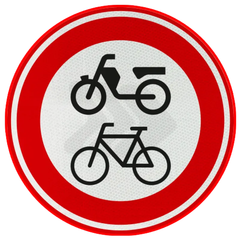 GESLOTEN VERKLARINGEN - verkeersbord-rvv-c15-gesloten-voor-fietsers-bromfietsers-