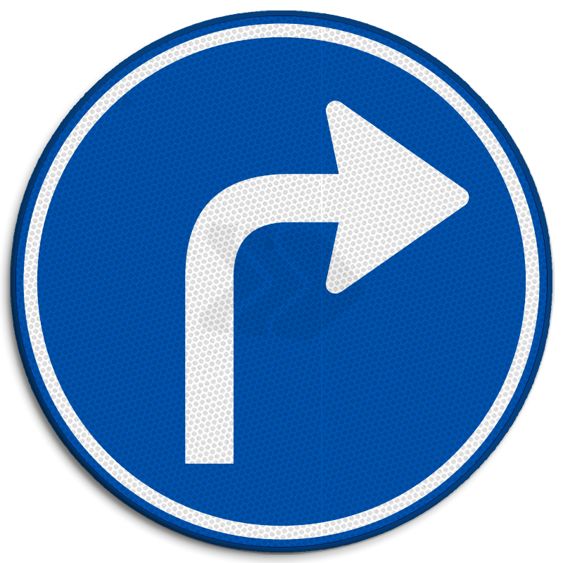 D - RIJRICHTING - verkeersbord-rvv-d05r-verplichte-rijrichting-rechtsaf