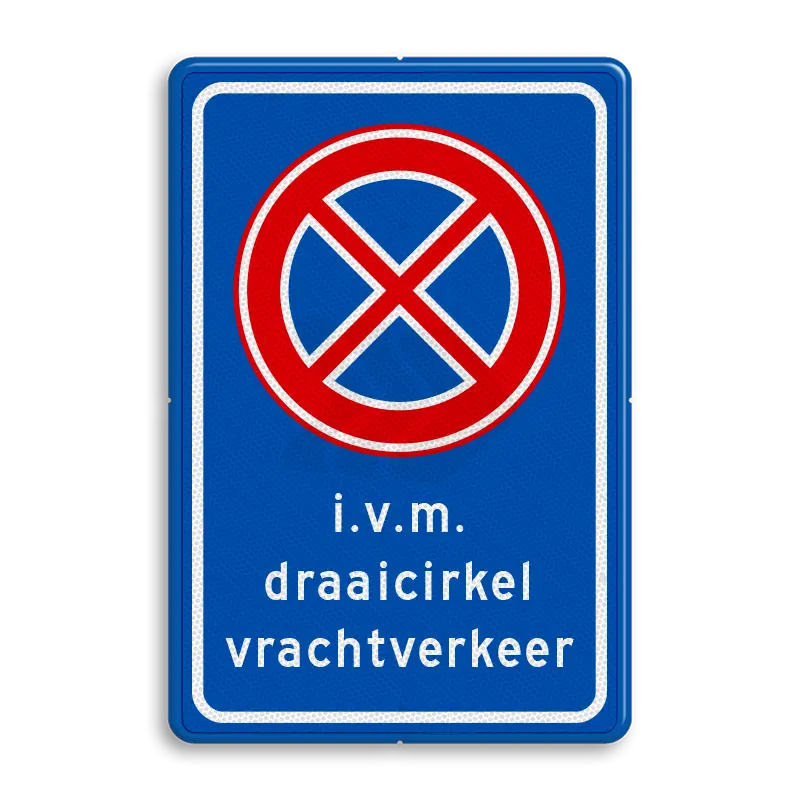 Niet stilstaan borden - verkeersbord-rvv-e02-stoppen-verboden-ivm-draaicirkel-vrachtverkeer