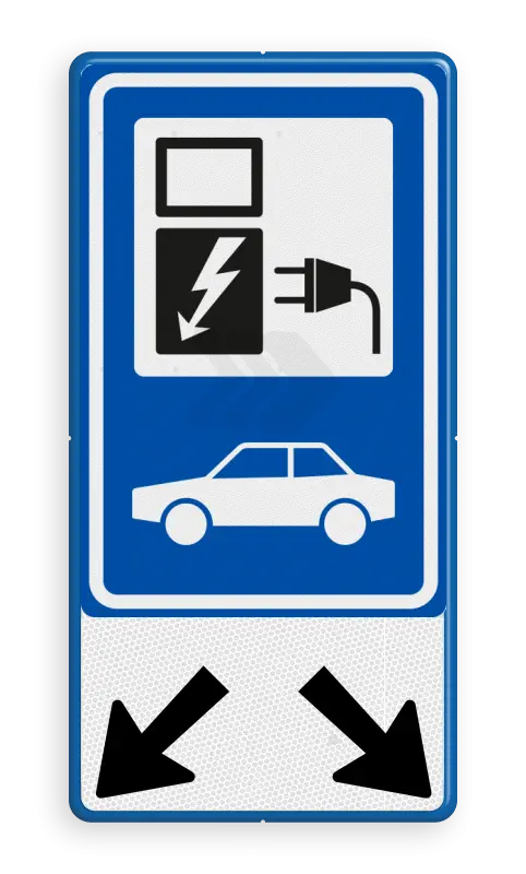 Elektrische voertuigen - verkeersbord-rvv-e08-oplaadpunt-pijlen-be04b