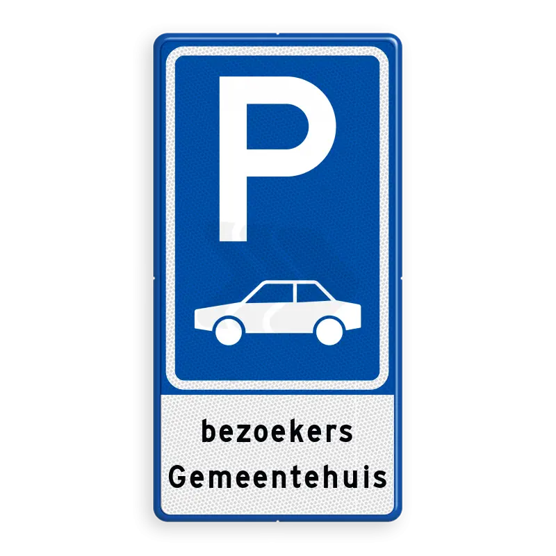 PARKEERBORDEN - verkeersbord-rvv-e08-tekstregels-parkeerplaats-autos