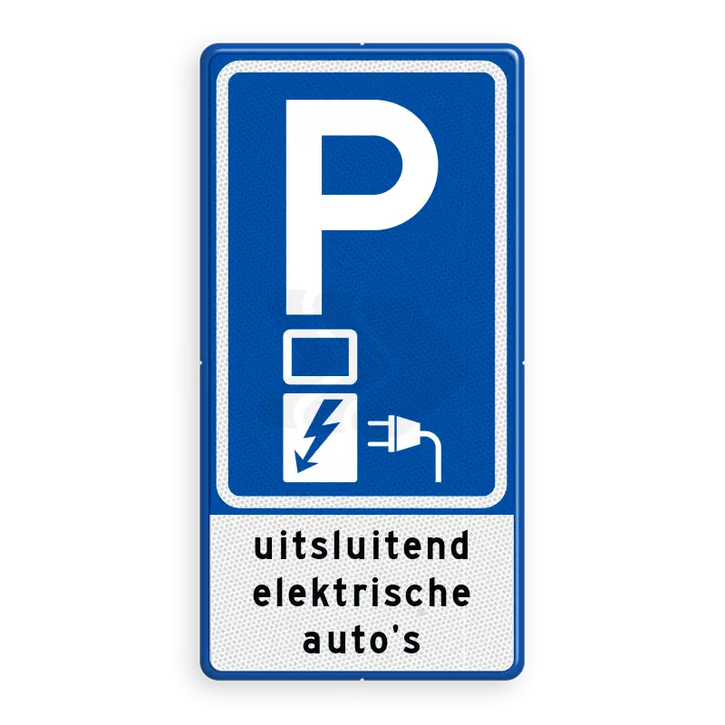 PARKEERBORDEN - verkeersbord-rvv-e08o-oplaadpunt-voor-elektrische-autos-met-tekst