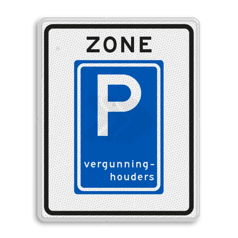 ZONEBORDEN - verkeersbord-rvv-e09zb-parkeerzone-vergunninghouders