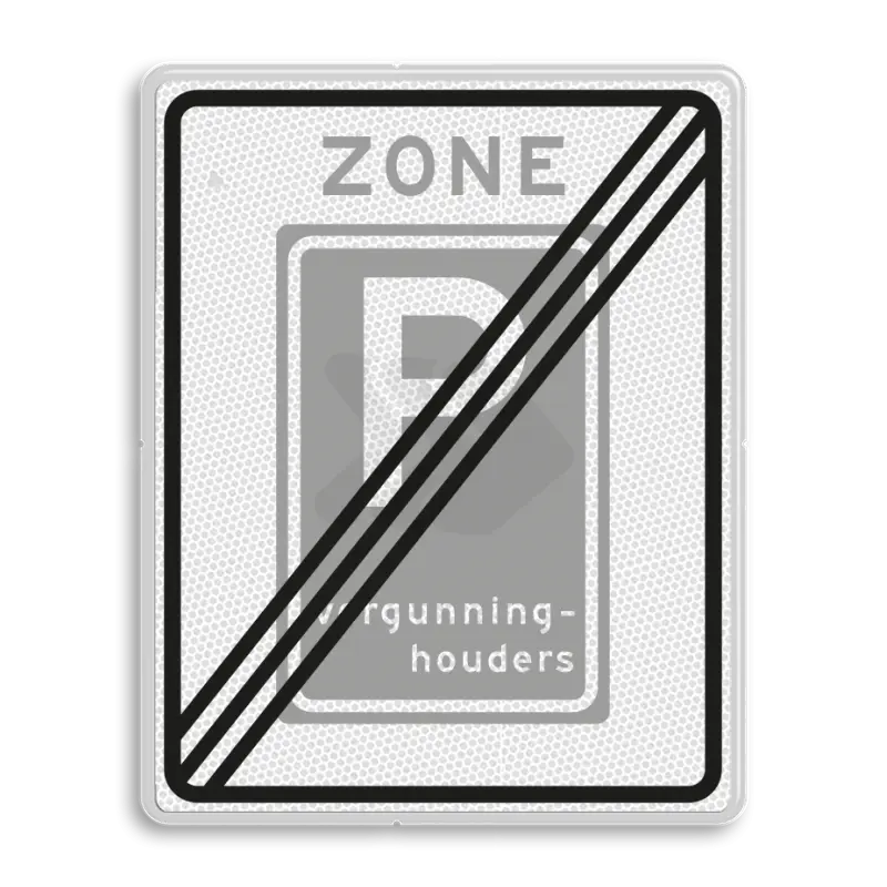 ZONEBORDEN - verkeersbord-rvv-e09ze-einde-zone-vergunninghouders