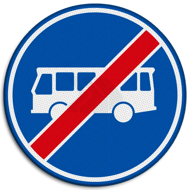 F - VERBODSBORDEN - verkeersbord-rvv-f14-einde-rijbaan-of-strook-bussen