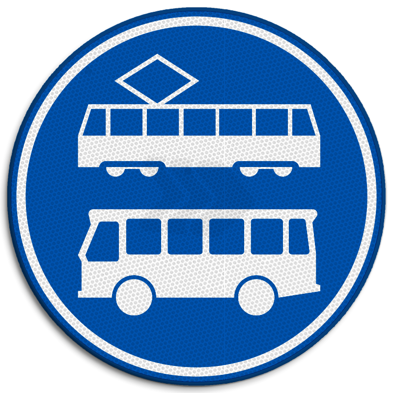 F - VERBODSBORDEN - verkeersbord-rvv-f17-rijbaan-of-strook-bus-en-tram