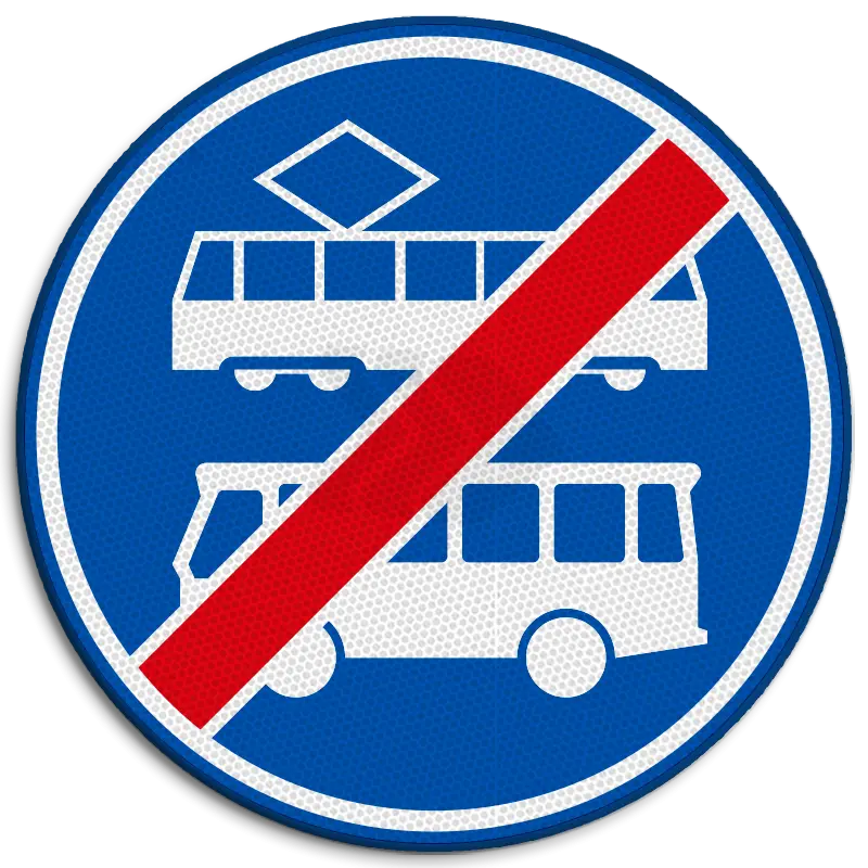F - VERBODSBORDEN - verkeersbord-rvv-f18-einde-rijbaan-of-strook-bus-en-tram