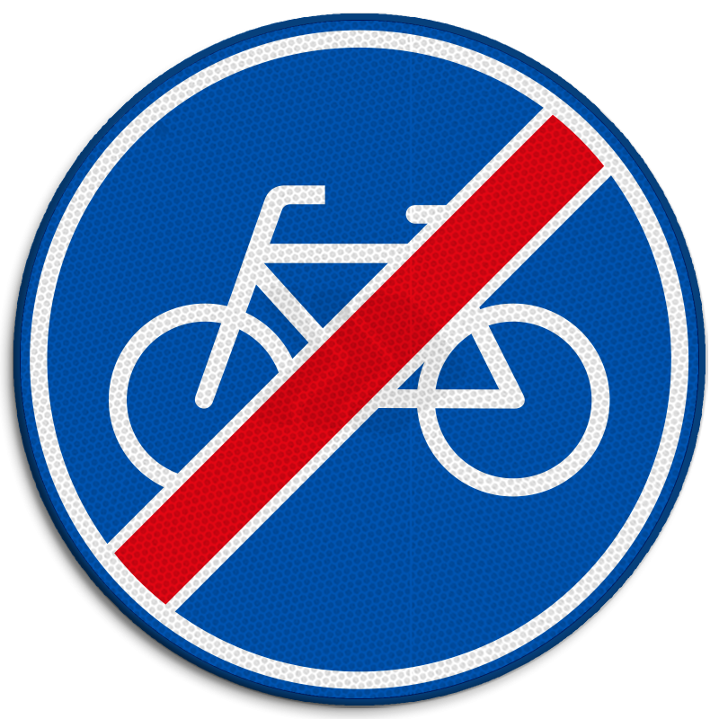 GEBODSBORD - verkeersbord-rvv-g12-einde-fietspad