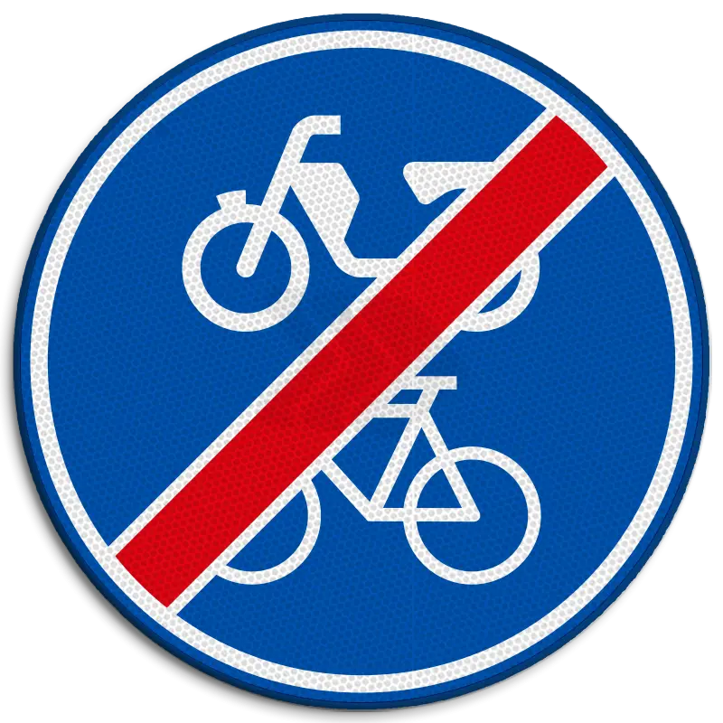 GEBODSBORD - verkeersbord-rvv-g12b-einde-verplicht-fiets-bromfietspad