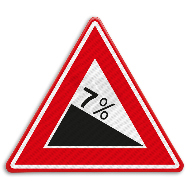 VERBODSBORDEN - verkeersbord-rvv-j07-voorwaarschuwing-gevaarlijke-daling