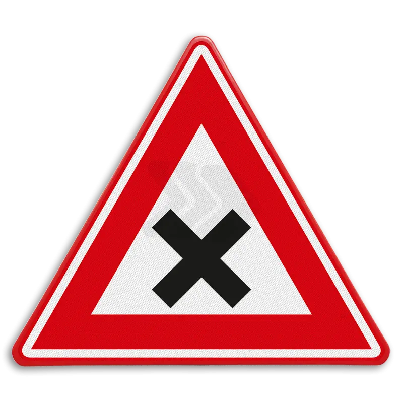 Waarschuwingsborden - verkeersbord-rvv-j08-vooraanduiding-gevaarlijk-kruispunt