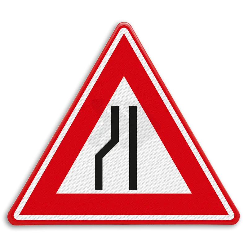 Waarschuwingsborden - verkeersbord-rvv-j19-vooraanduiding-rijbaanversmalling-links