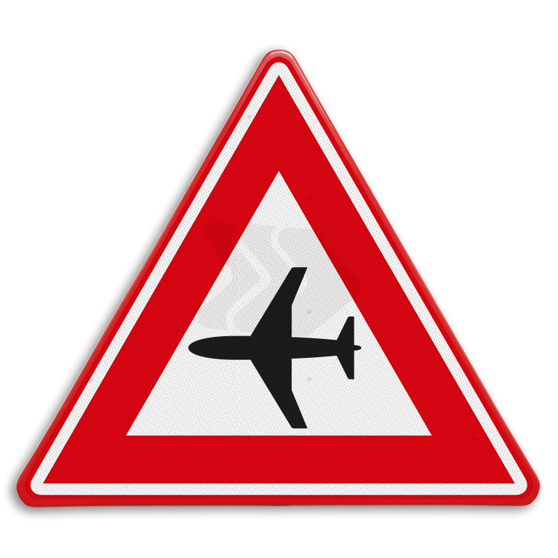 VERBODSBORDEN - verkeersbord-rvv-j30-vooraanduiding-laagvliegende-vliegtuigen
