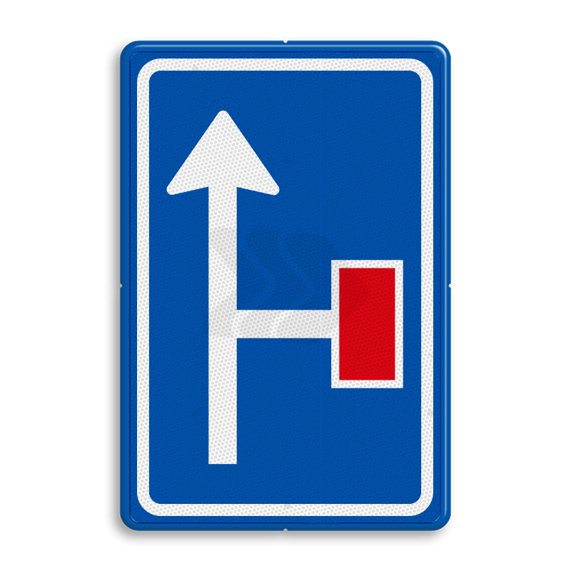 L - INFORMATIEBORDEN - verkeersbord-rvv-l09-2r-doodlopende-weg-voorwaarschuwing