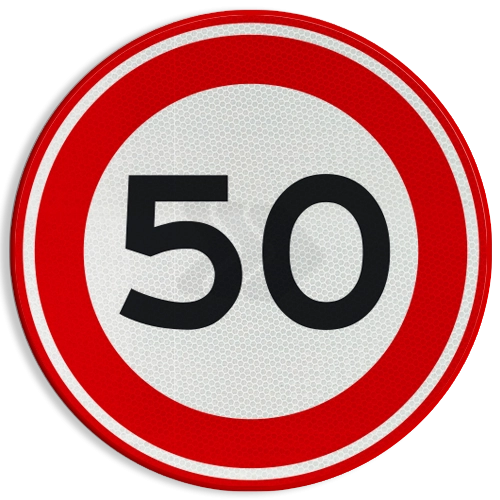 SNELHEIDSBORDEN - verkeersbord-rvv-maximum-snelheid-50-kmh