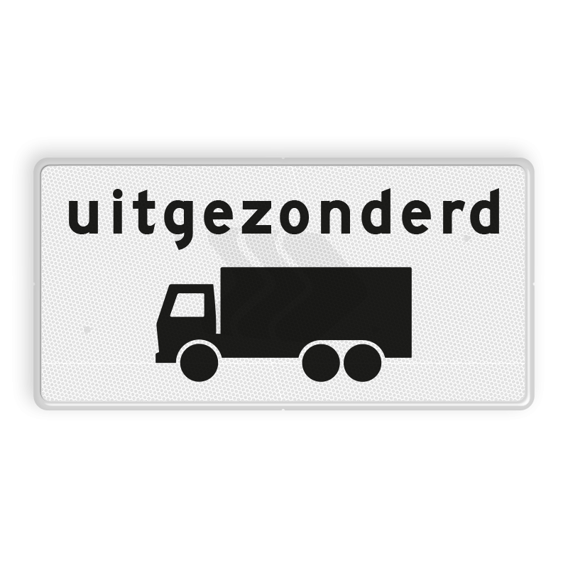 OB - ONDERBORDEN - verkeersbord-rvv-ob61-onderbord-uitgezonderd-vrachtautos