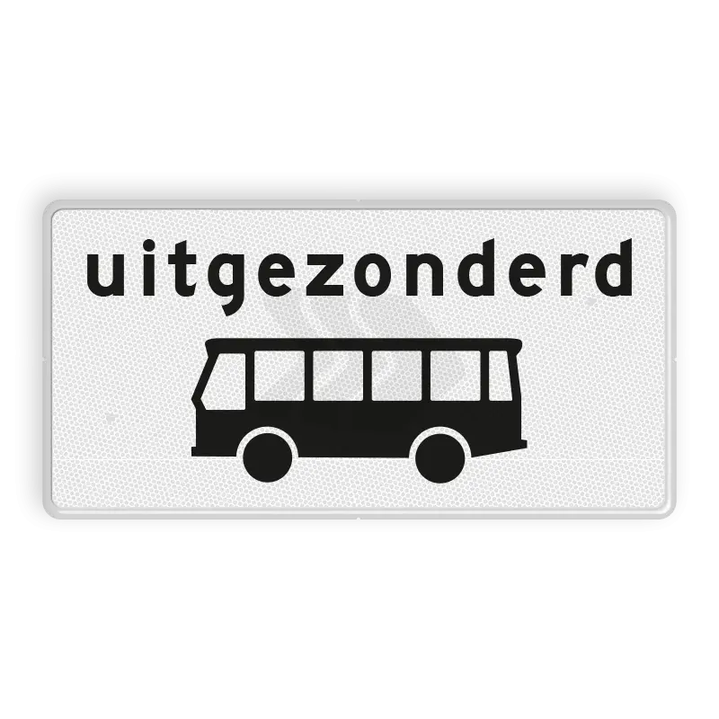 OB - ONDERBORDEN - verkeersbord-rvv-ob62-onderbord-uitgezonderd-bussen