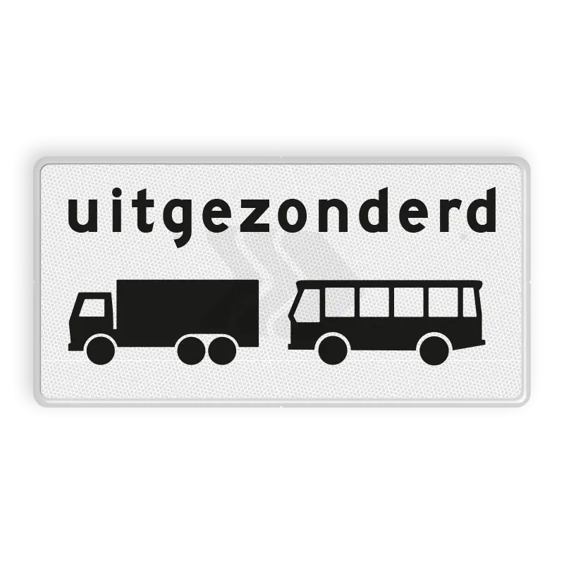 OB - ONDERBORDEN - verkeersbord-rvv-ob63-onderbord-uitgezonderd-vrachtautos-en-bussen