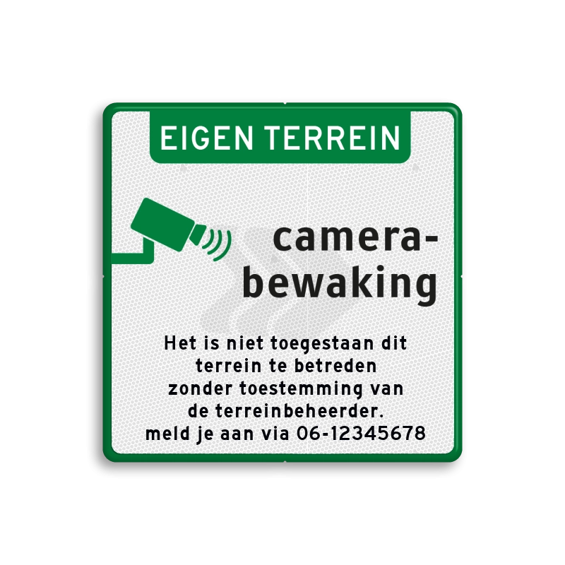 Video en camerabewaking - informatiebord-camerabewaking-eigen-tekst